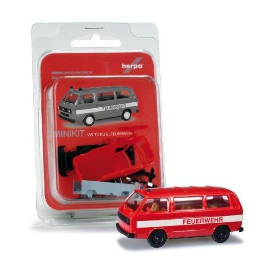 Herpa 012591 , MiniKit VW T3 BUS FEUERWEHR, Skala 1:87